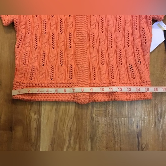 NWT Coral Short Sleeve Button-front Cable Knit Cardigan - Picture 12 of 16